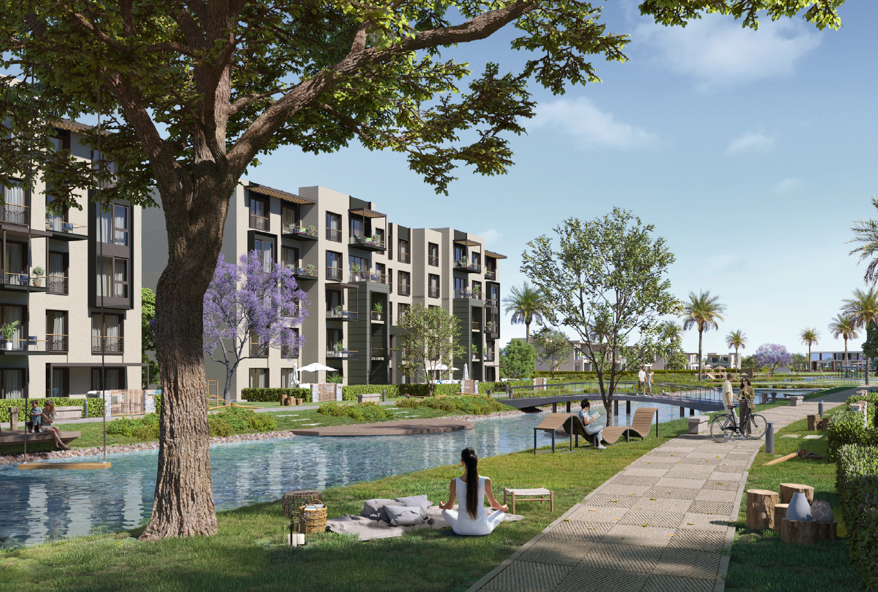 شقة للبيع في ديستريكت 5 ٣ غرف في جنوب القاهره الجديده من مراكز للتطوير العقاري